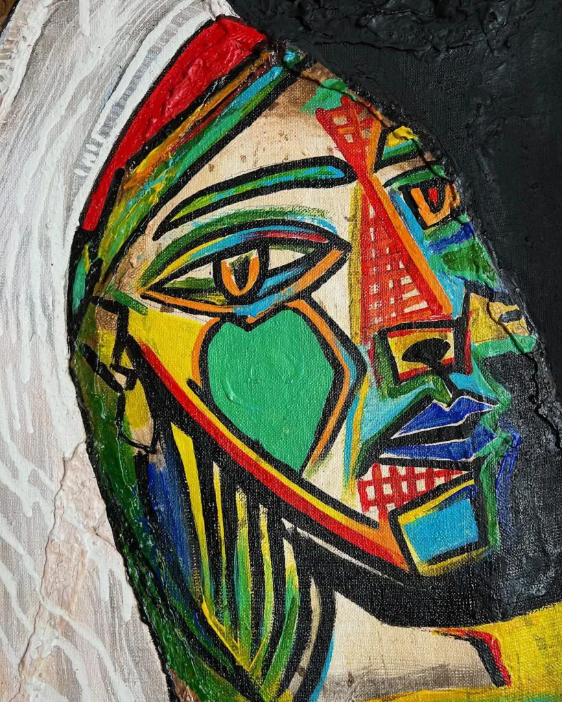 Picasso Dreams — original pop art painting by PRAKORIN, detail 2