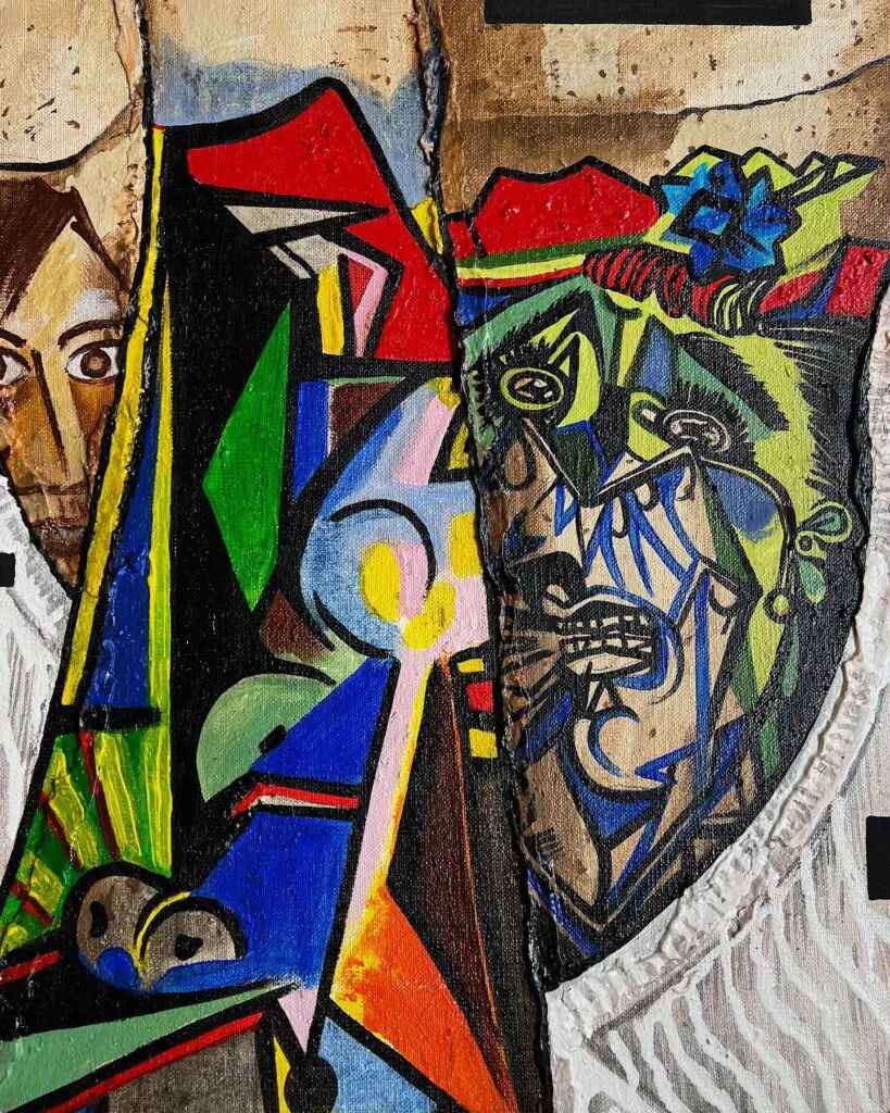 Picasso Dreams — original pop art painting by PRAKORIN, detail 3