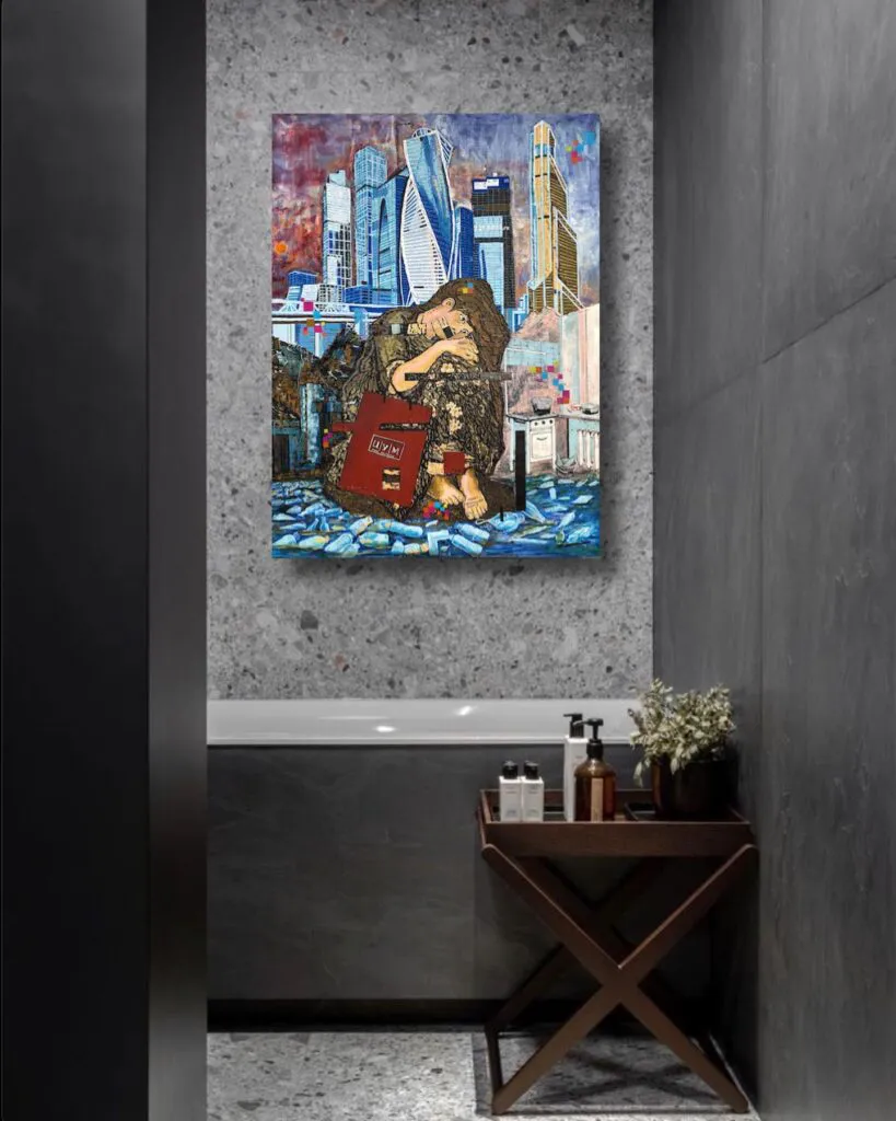 Russia or Россия? — original pop art painting by PRAKORIN, detail 8