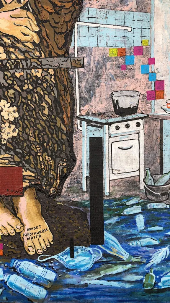 Russia or Россия? — original pop art painting by PRAKORIN, detail 13