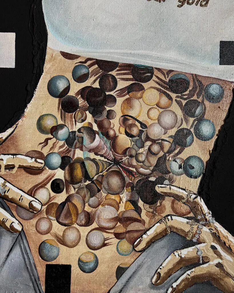 Salvador Dali Dreams — original pop art painting by PRAKORIN, detail 2