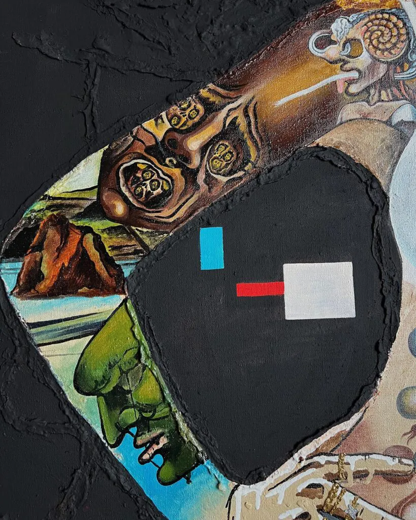 Salvador Dali Dreams — original pop art painting by PRAKORIN, detail 3