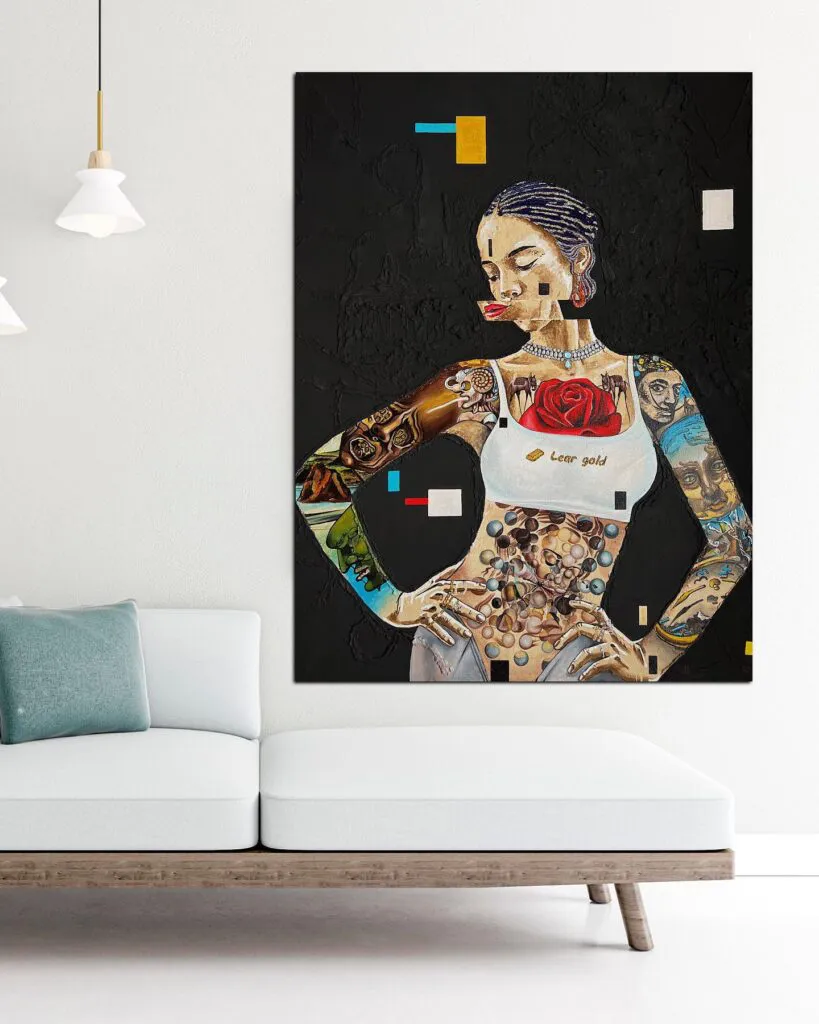 Salvador Dali Dreams — original pop art painting by PRAKORIN, detail 4