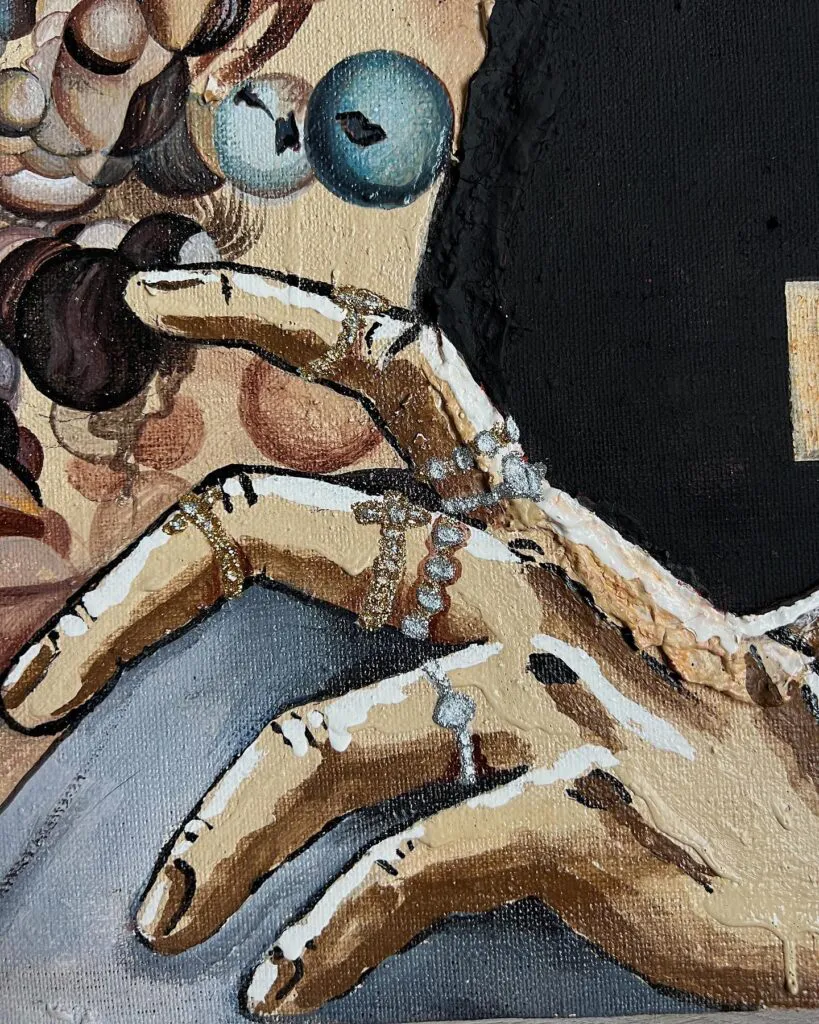 Salvador Dali Dreams — original pop art painting by PRAKORIN, detail 7