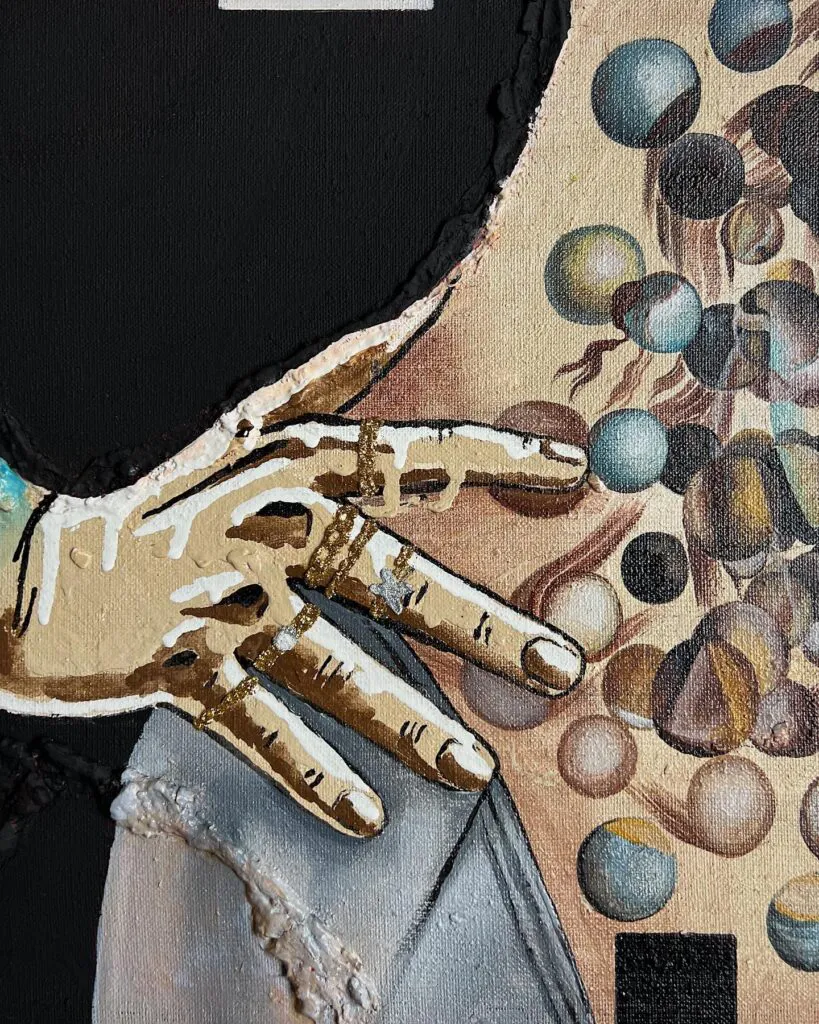 Salvador Dali Dreams — original pop art painting by PRAKORIN, detail 9