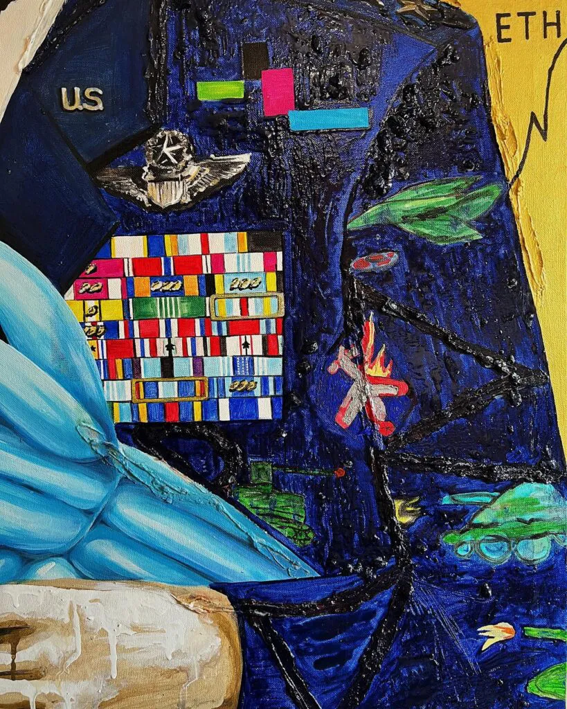 THE BIG GAME — original pop art painting by PRAKORIN, detail 1
