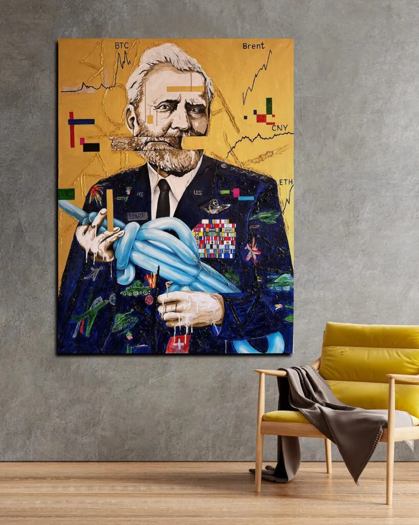 THE BIG GAME — original pop art painting by PRAKORIN, detail 4