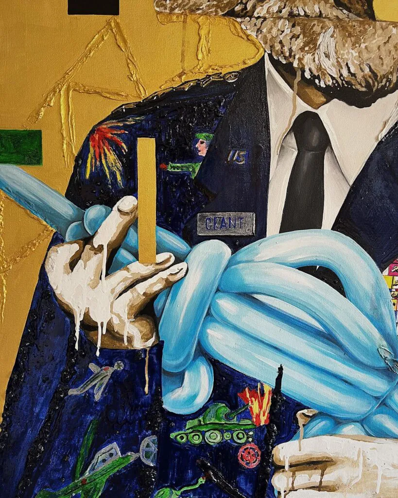 THE BIG GAME — original pop art painting by PRAKORIN, detail 8
