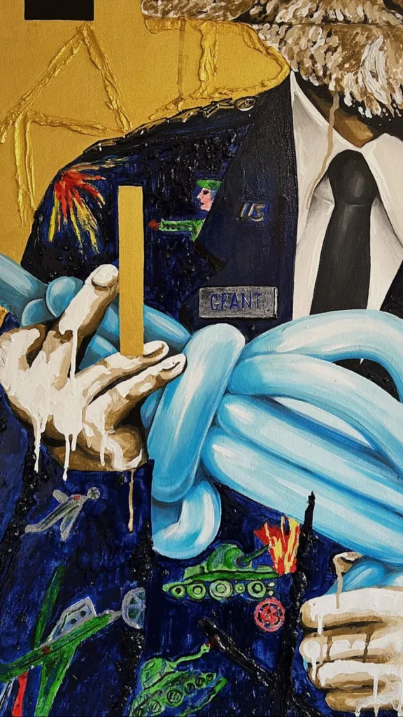 THE BIG GAME — original pop art painting by PRAKORIN, detail 10