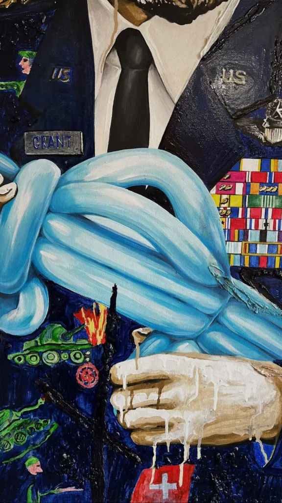 THE BIG GAME — original pop art painting by PRAKORIN, detail 11