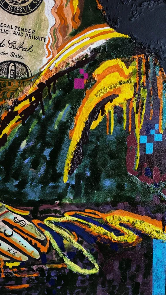 The Mona Lisa (1) — original pop art painting by PRAKORIN, detail 6