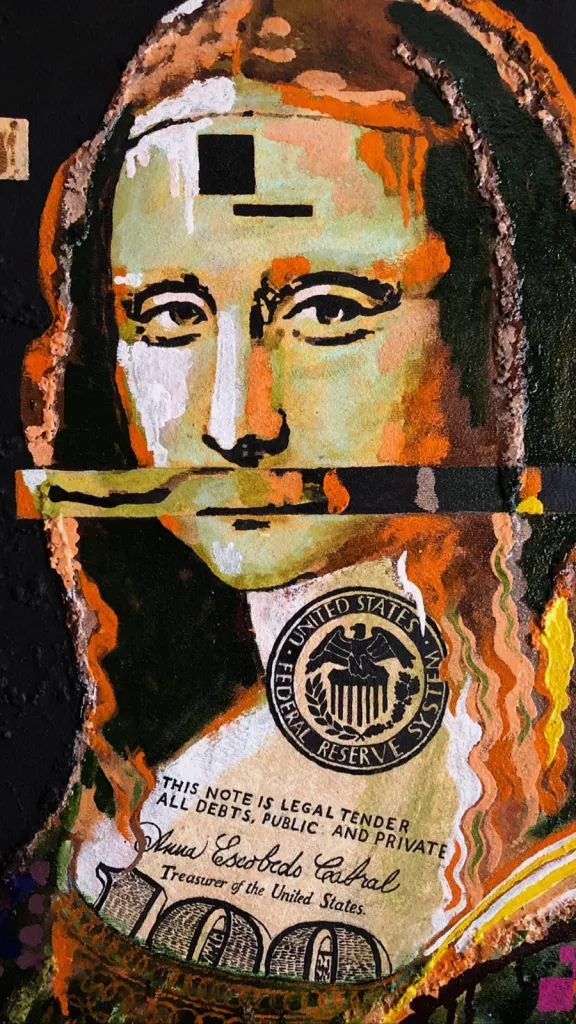 The Mona Lisa (1) — original pop art painting by PRAKORIN, detail 7