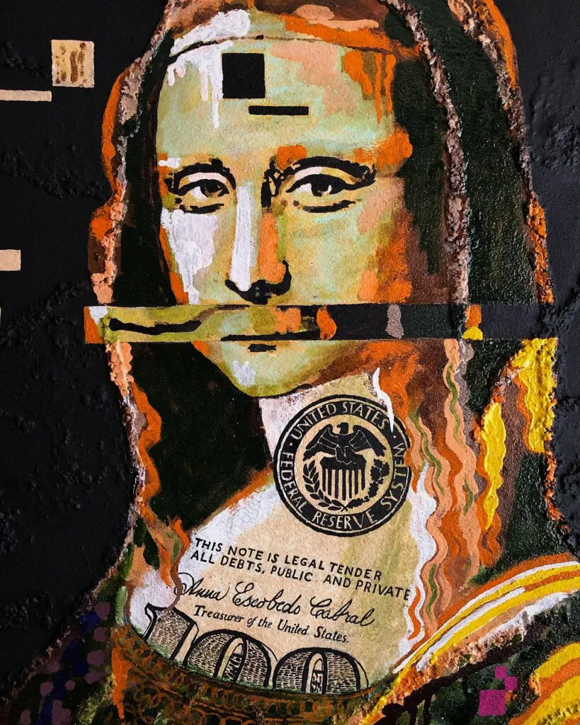 The Mona Lisa (1) — original pop art painting by PRAKORIN, detail 1