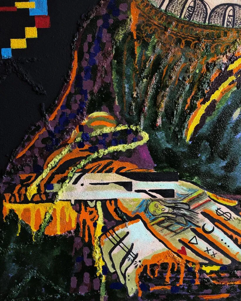 The Mona Lisa (1) — original pop art painting by PRAKORIN, detail 2