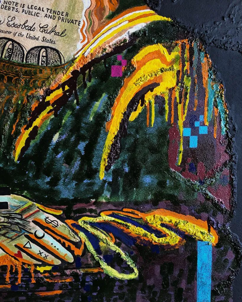 The Mona Lisa (1) — original pop art painting by PRAKORIN, detail 3