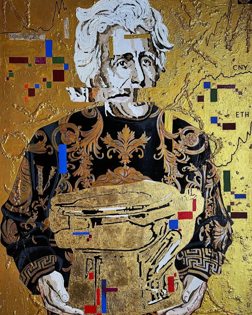 The pure gold — original pop art painting by PRAKORIN