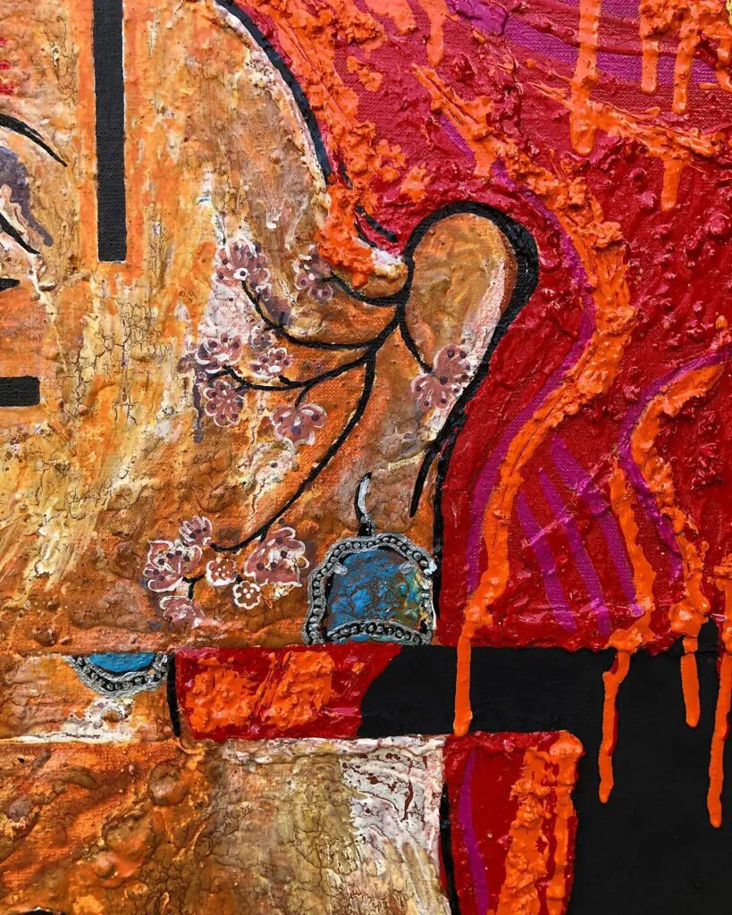 Three souls — original pop art painting by PRAKORIN, detail 3