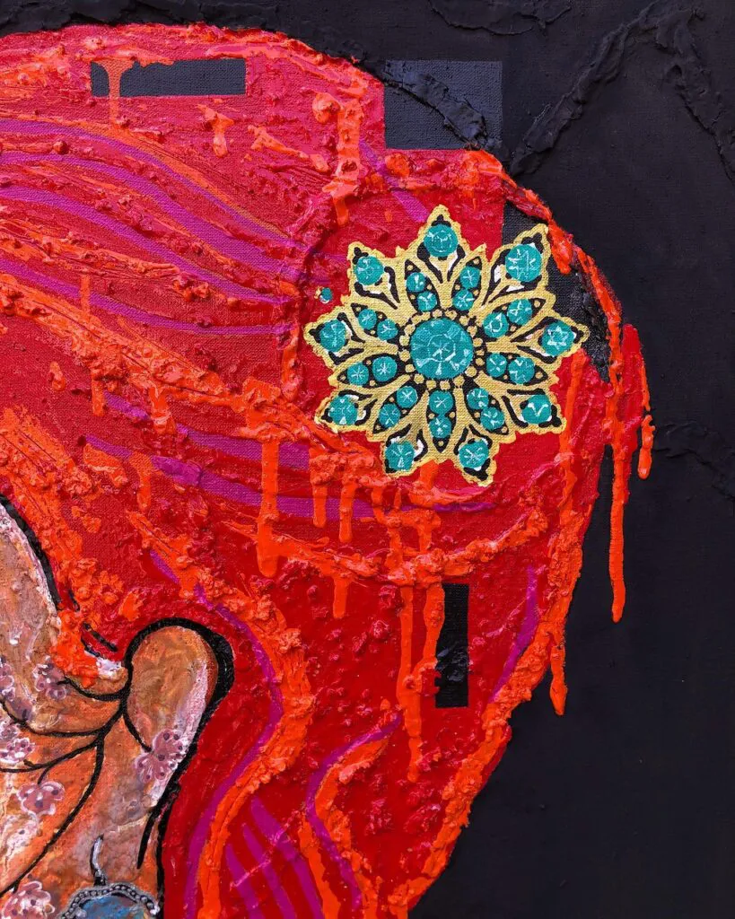 Three souls — original pop art painting by PRAKORIN, detail 4