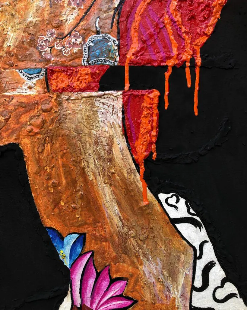 Three souls — original pop art painting by PRAKORIN, detail 5