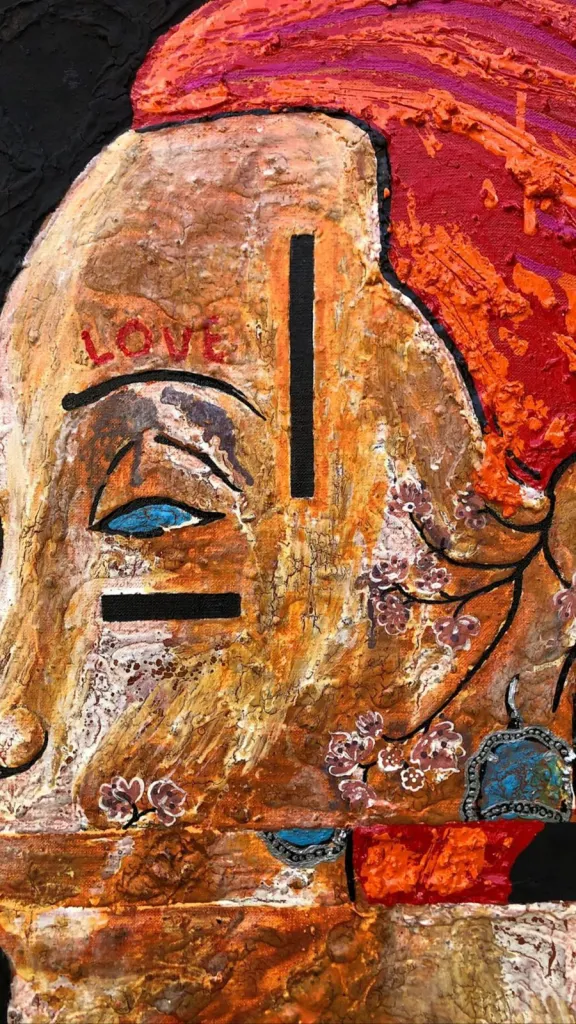 Three souls — original pop art painting by PRAKORIN, detail 8