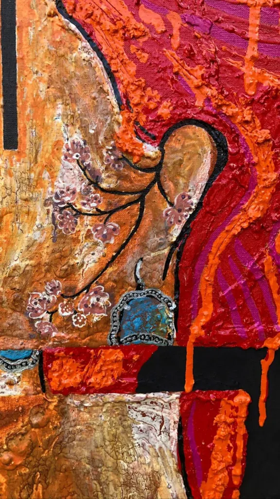 Three souls — original pop art painting by PRAKORIN, detail 9
