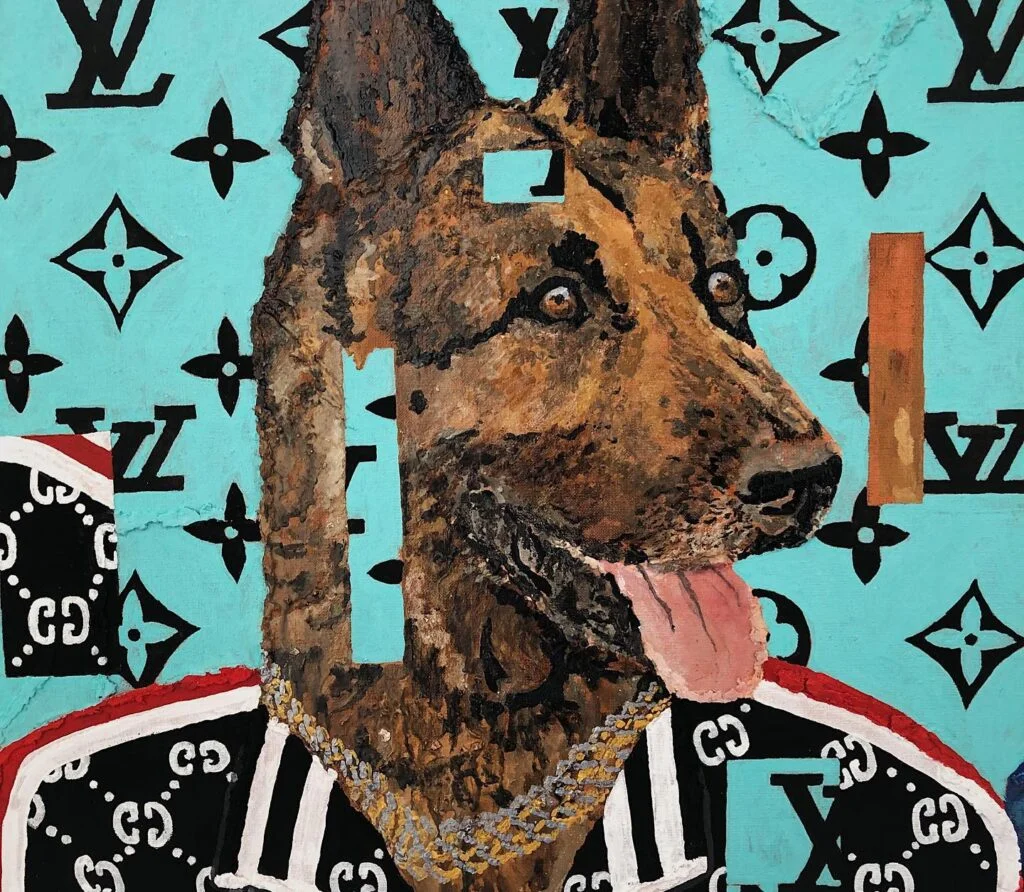 Umrak and Jessie at 04:10 — original pop art painting by PRAKORIN, detail 2
