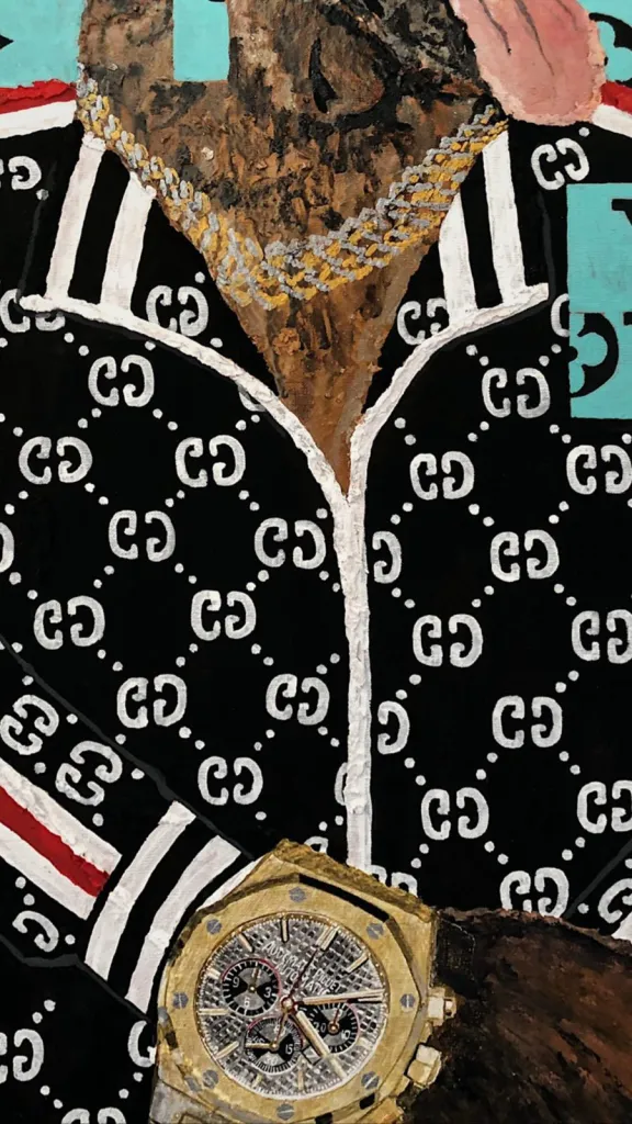 Umrak and Jessie at 04:10 — original pop art painting by PRAKORIN, detail 6
