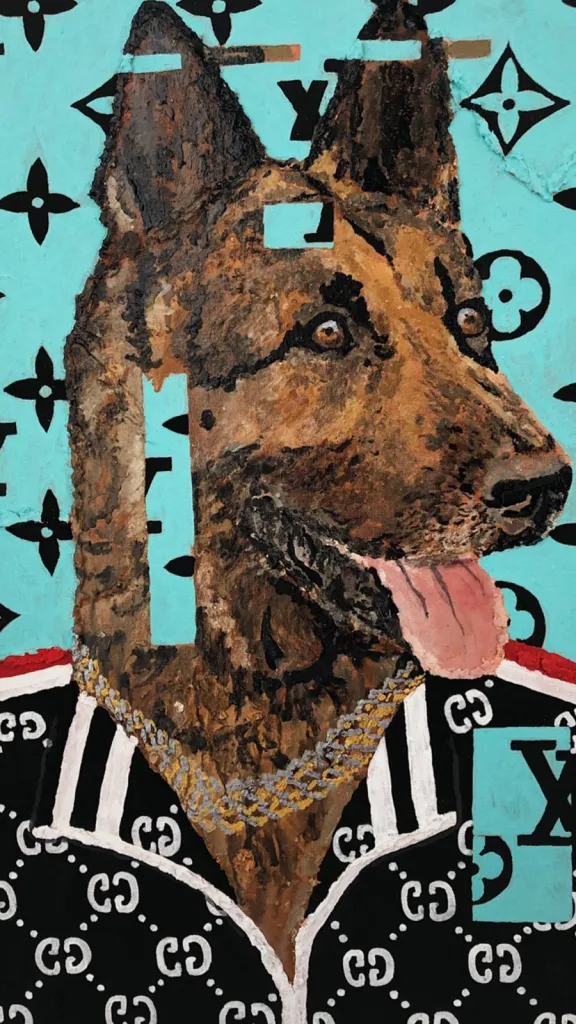 Umrak and Jessie at 04:10 — original pop art painting by PRAKORIN, detail 7