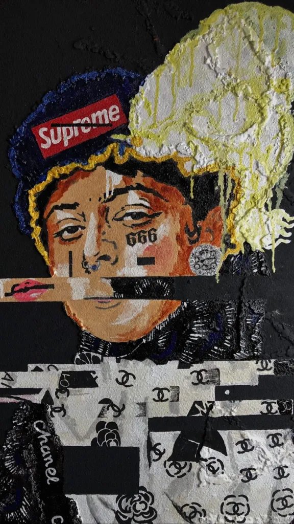 Unknown (1) — original pop art painting by PRAKORIN, detail 6