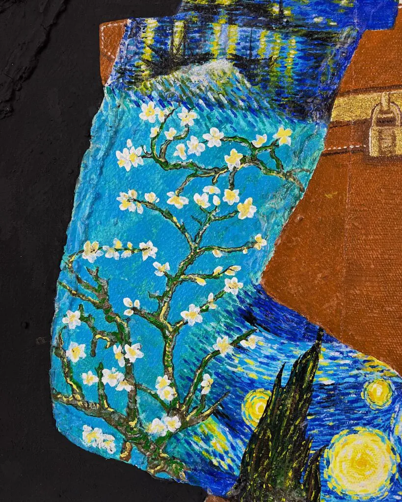 Van Gogh Dreams — original pop art painting by PRAKORIN, detail 6