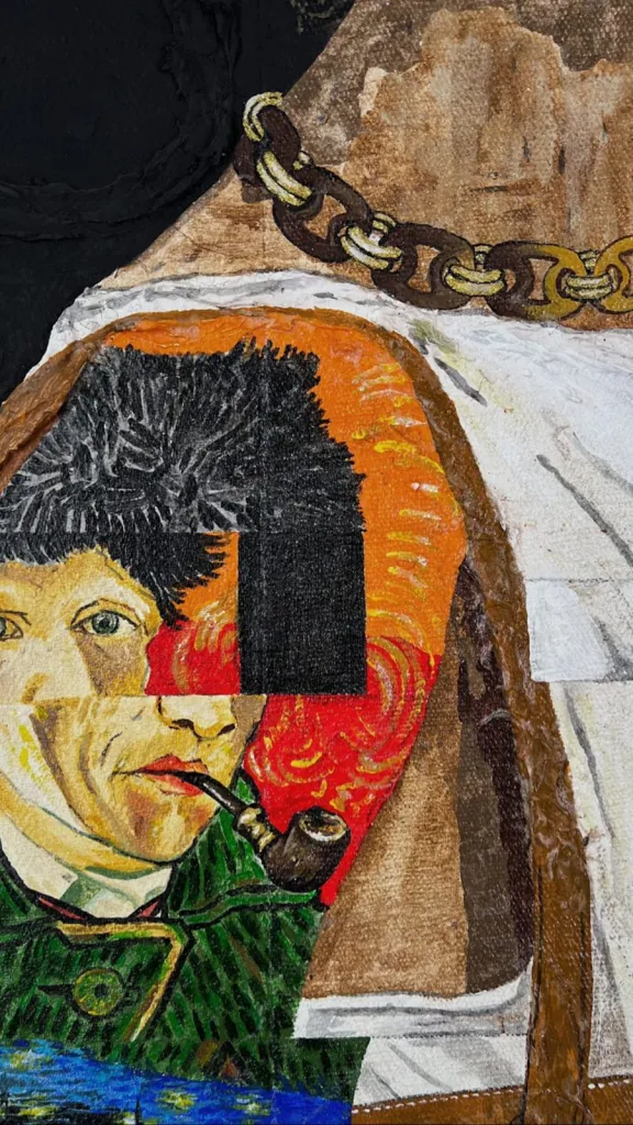 Van Gogh Dreams — original pop art painting by PRAKORIN, detail 10
