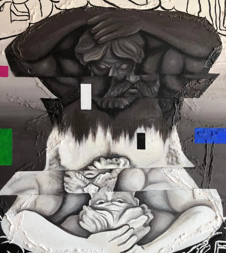 What is happiness? — original pop art painting by PRAKORIN, detail 1