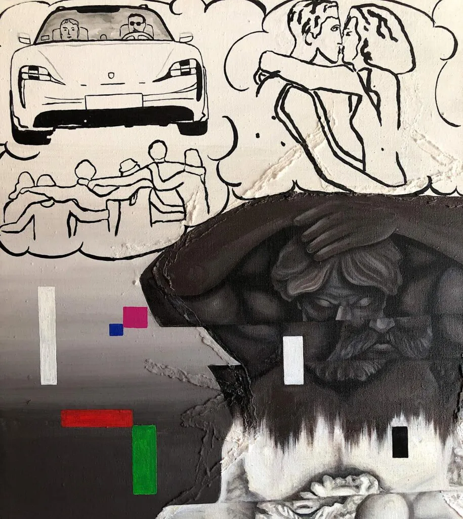 What is happiness? — original pop art painting by PRAKORIN, detail 4