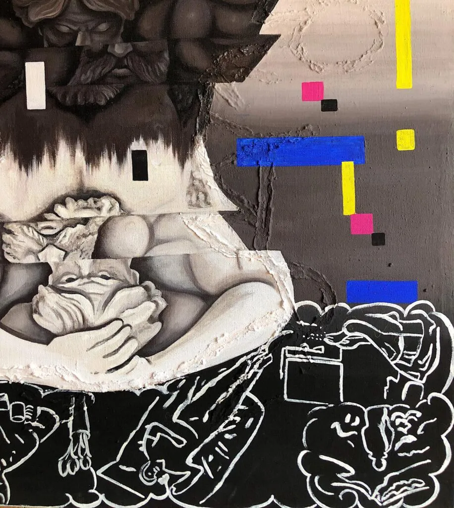 What is happiness? — original pop art painting by PRAKORIN, detail 5