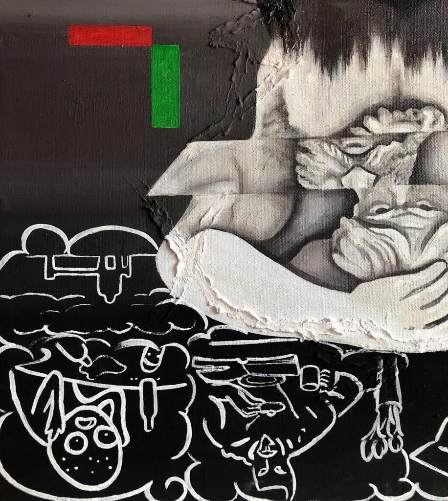 What is happiness? — original pop art painting by PRAKORIN, detail 6