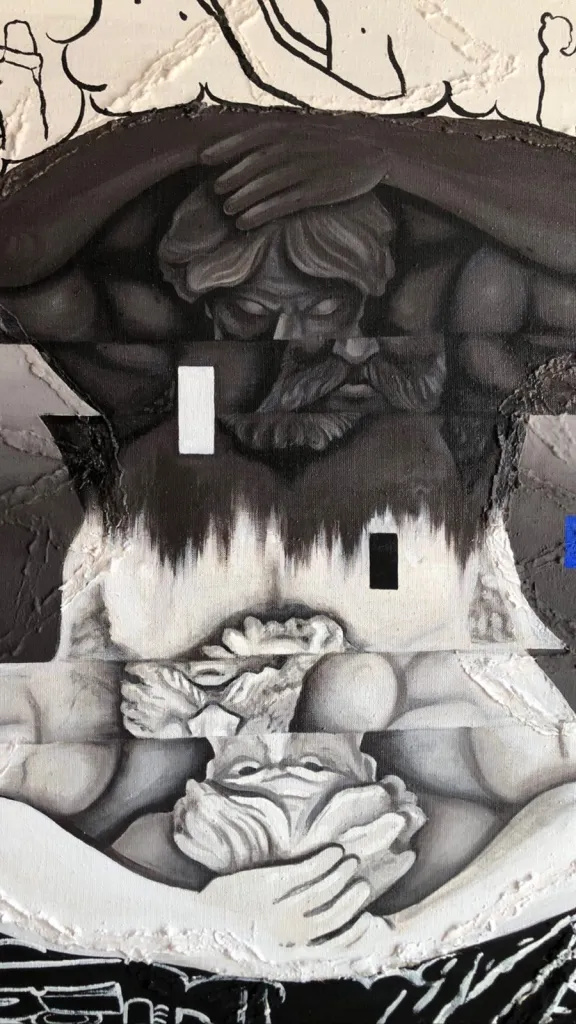 What is happiness? — original pop art painting by PRAKORIN, detail 7