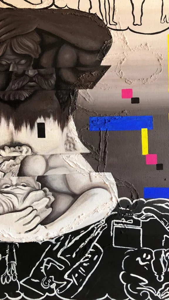 What is happiness? — original pop art painting by PRAKORIN, detail 8