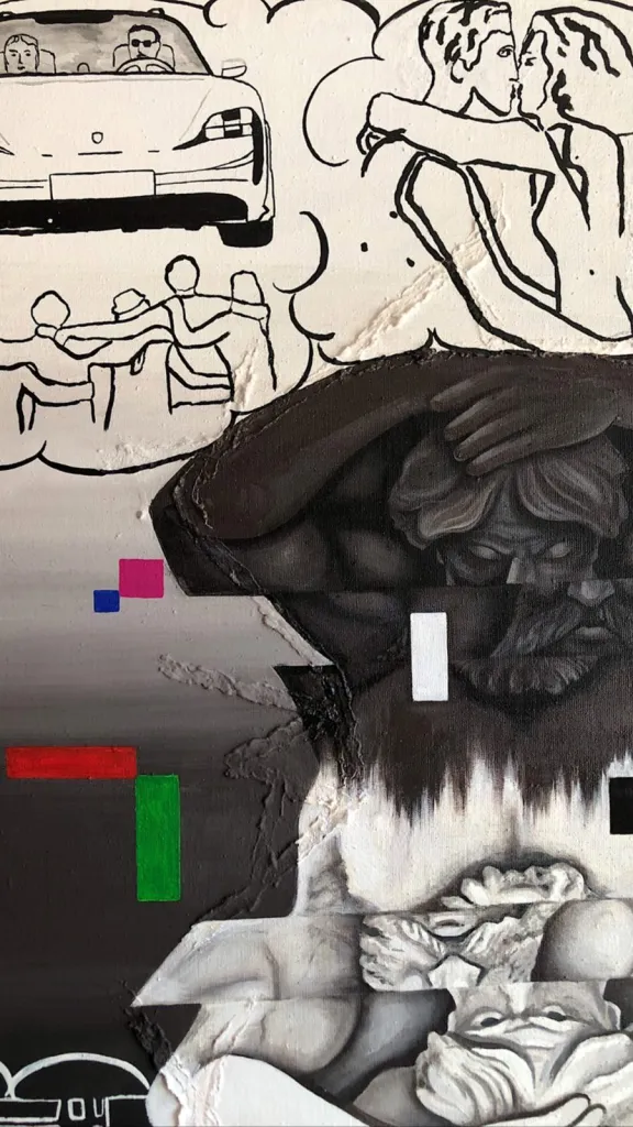 What is happiness? — original pop art painting by PRAKORIN, detail 9