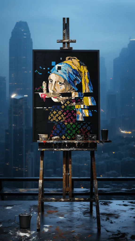 Girl with a Pearl Earring (1) — pop art lithograph by PRAKORIN, photo 2