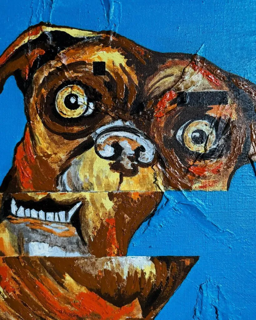 Love — original pop art painting by PRAKORIN, detail 2