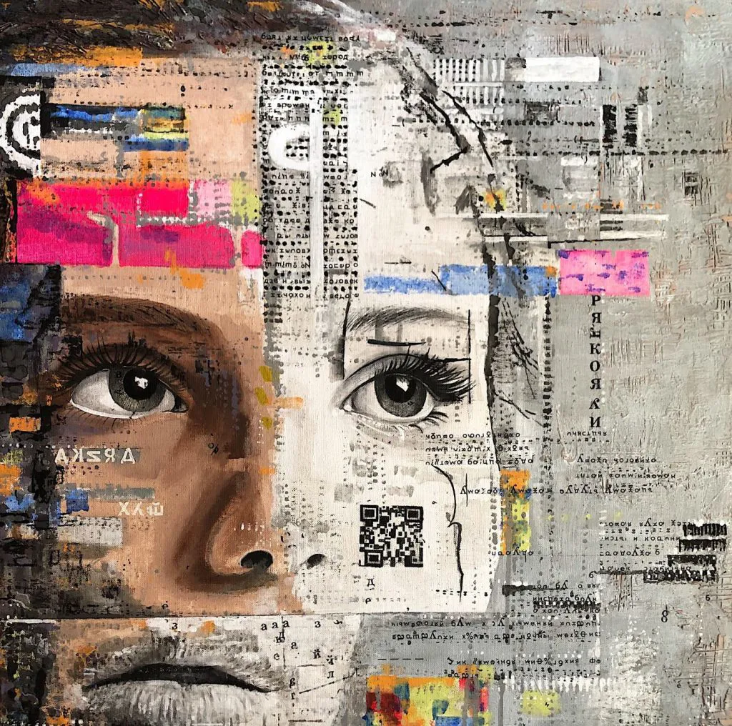 Anthropic — original pop art painting by PRAKORIN, detail 1