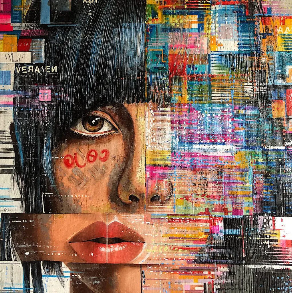 Display Error — original pop art painting by PRAKORIN, detail 2