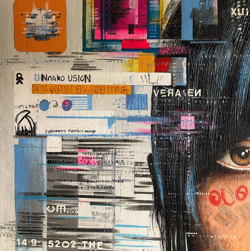 Display Error — original pop art painting by PRAKORIN, detail 8