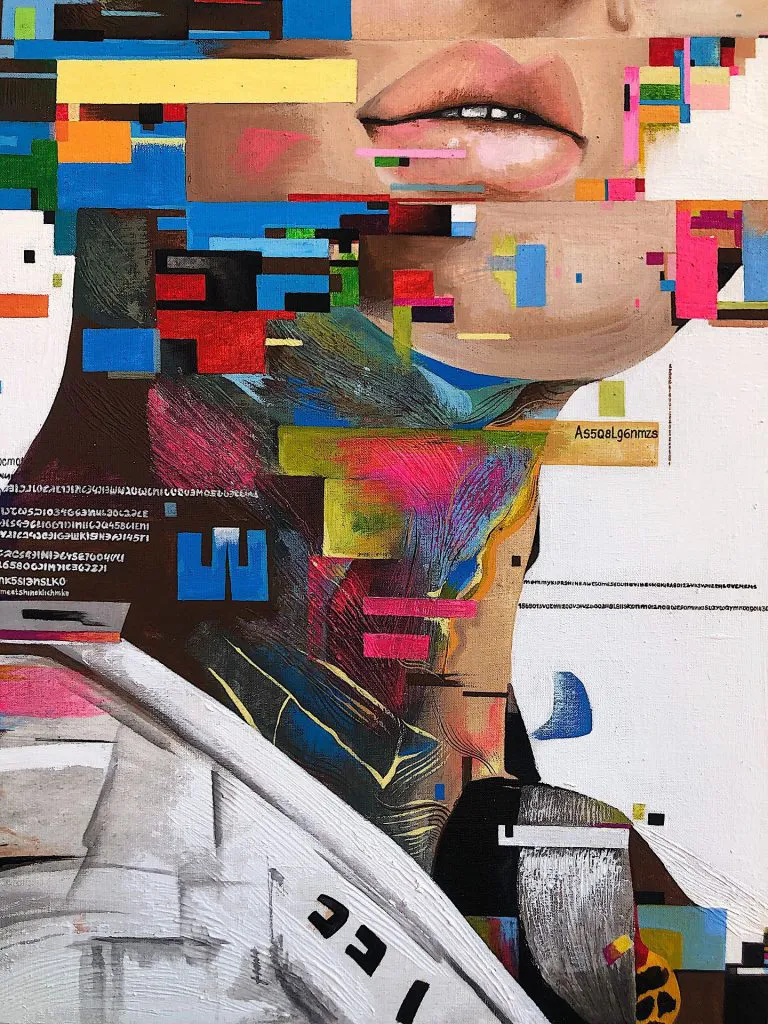 Fragments of Consciousness — original pop art painting by PRAKORIN, detail 1