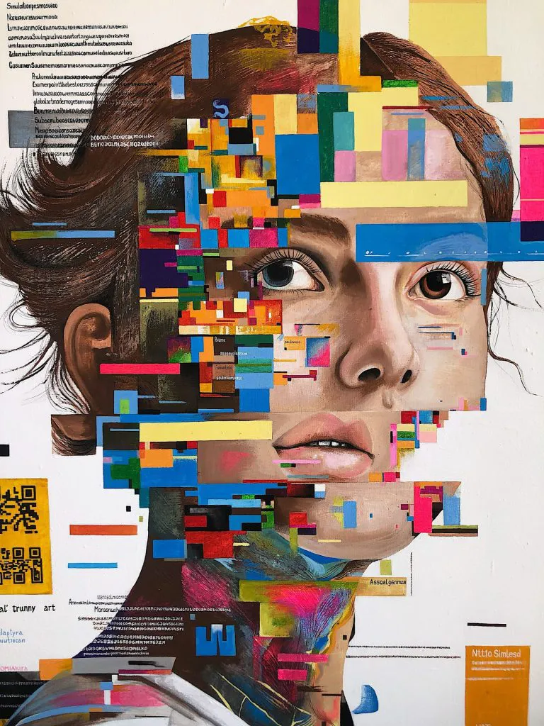 Fragments of Consciousness — original pop art painting by PRAKORIN, detail 2