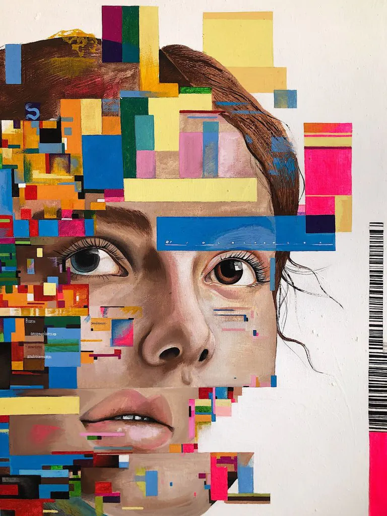 Fragments of Consciousness — original pop art painting by PRAKORIN, detail 3