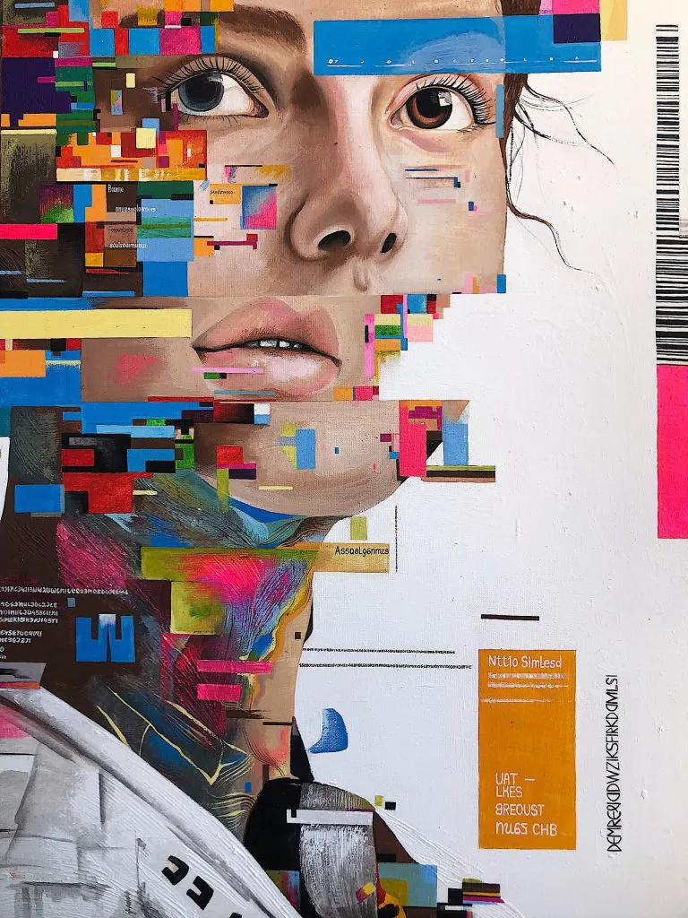 Fragments of Consciousness — original pop art painting by PRAKORIN, detail 4