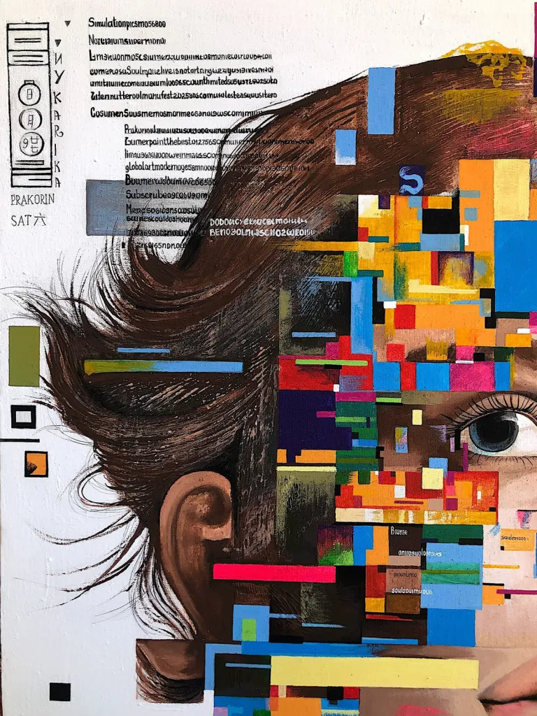 Fragments of Consciousness — original pop art painting by PRAKORIN, detail 6