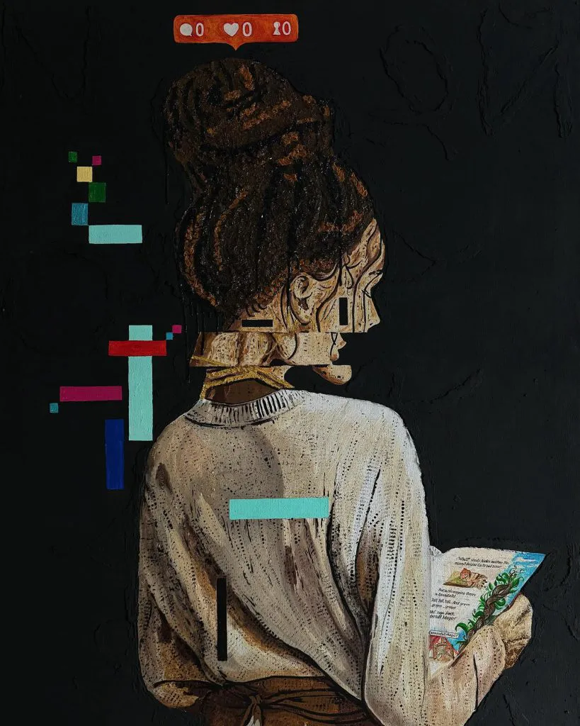 Glitch in the matrix (2) — original painting by PRAKORIN