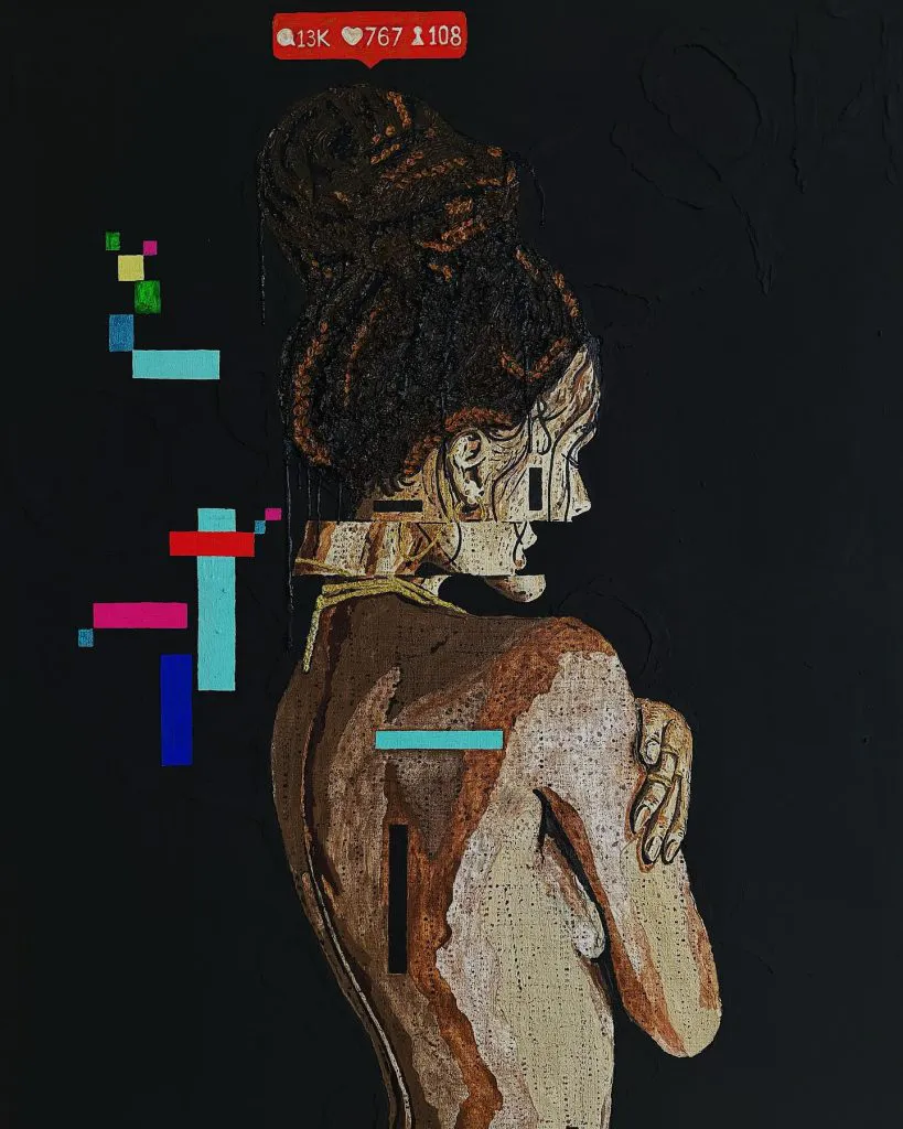 Glitch in the matrix — original painting by PRAKORIN